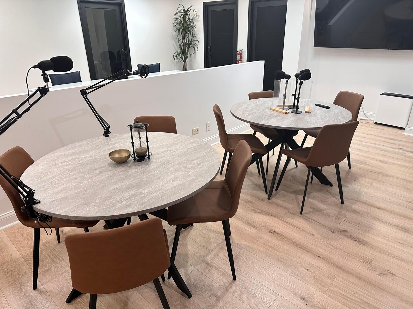Professional studio lounge with cameras